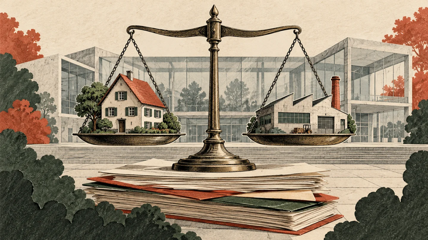 Erbschaftsteuer: Privat- und Betriebsvermögen auf einer symbolischen Waage