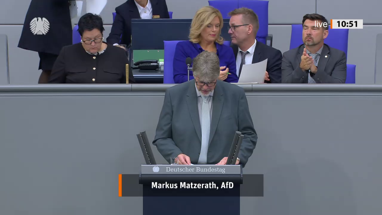 Markus Matzerath bei einer Bundestagsrede · Standbild vom 2026-09-10